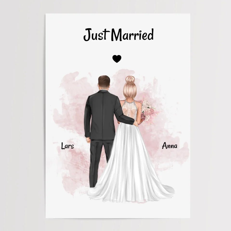 Hochzeitspaar Poster personalisiert - Cantty