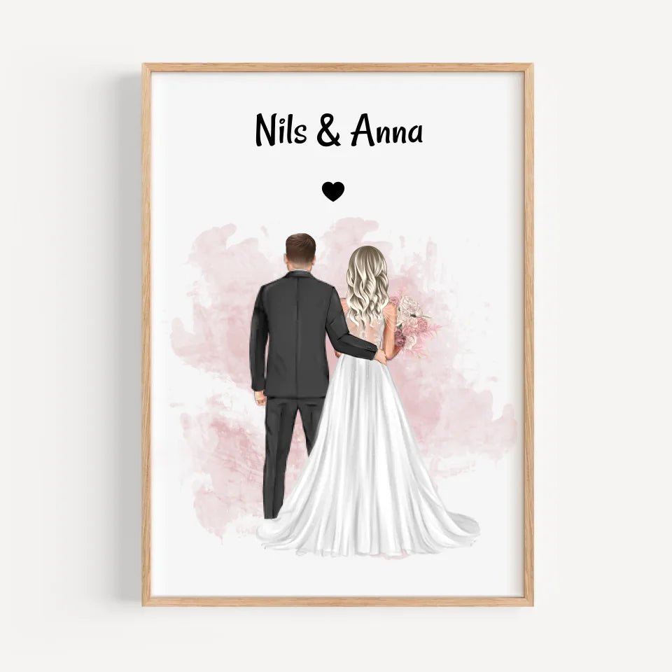Geschenk Brautpaar Bild zur Hochzeit personalisieren - Cantty