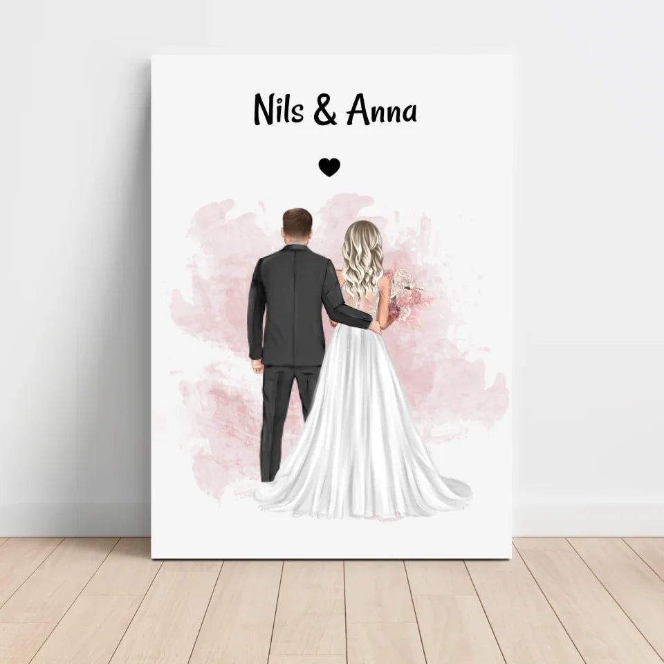 Geschenk Brautpaar Bild zur Hochzeit personalisieren - Cantty