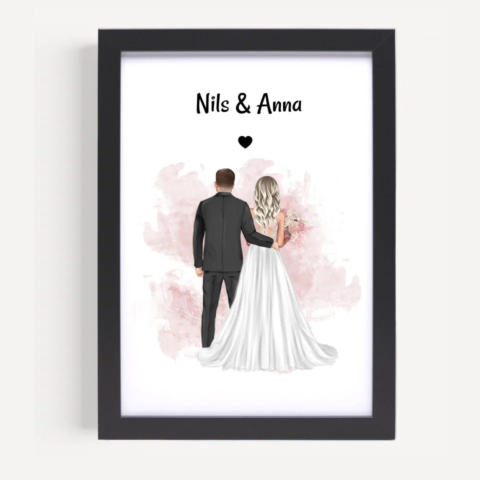 Geschenk Brautpaar Bild zur Hochzeit personalisieren - Cantty