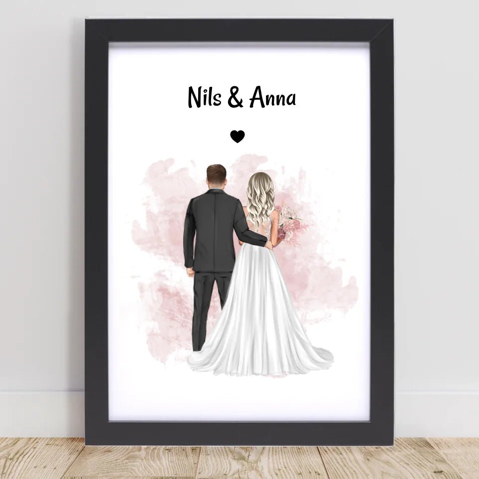 Geschenk Brautpaar Bild zur Hochzeit personalisieren - Cantty