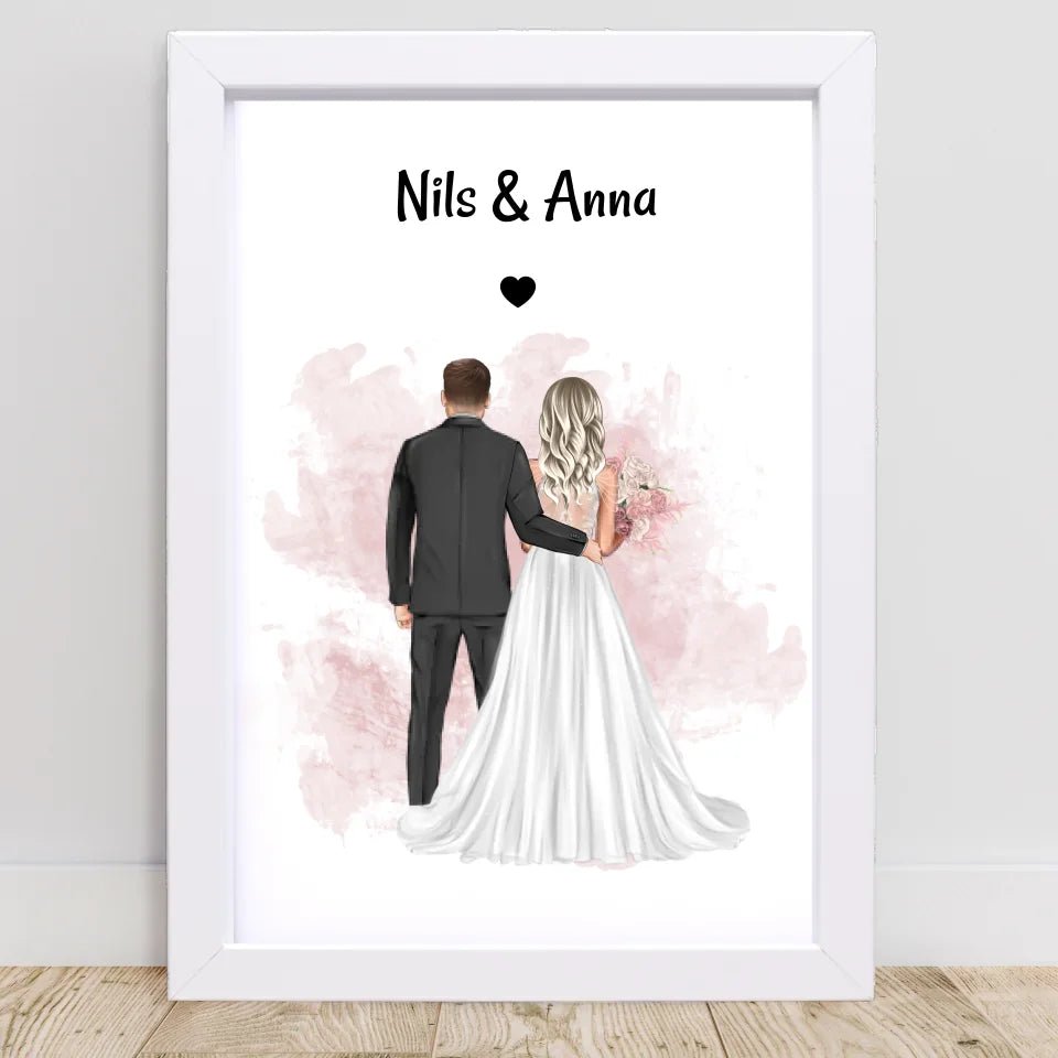 Geschenk Brautpaar Bild zur Hochzeit personalisieren - Cantty