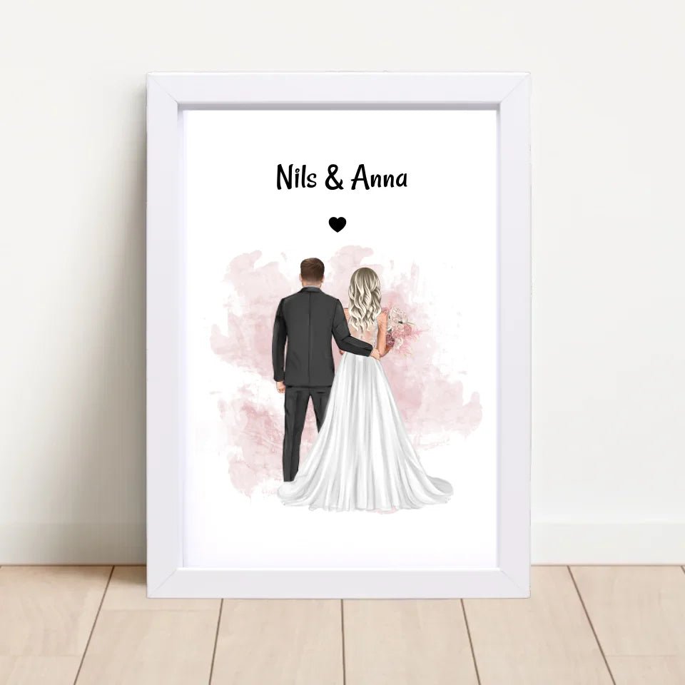 Geschenk Brautpaar Bild zur Hochzeit personalisieren - Cantty
