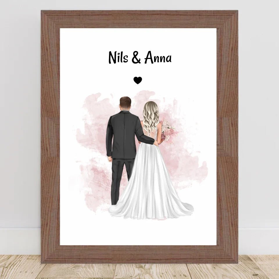 Geschenk Brautpaar Bild zur Hochzeit personalisieren - Cantty