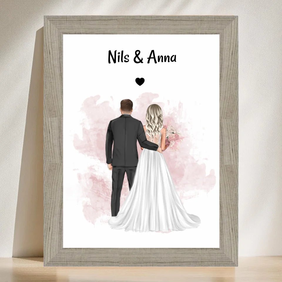 Geschenk Brautpaar Bild zur Hochzeit personalisieren - Cantty