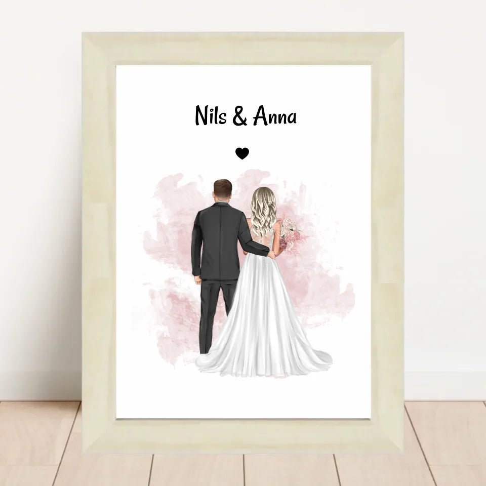 Geschenk Brautpaar Bild zur Hochzeit personalisieren - Cantty