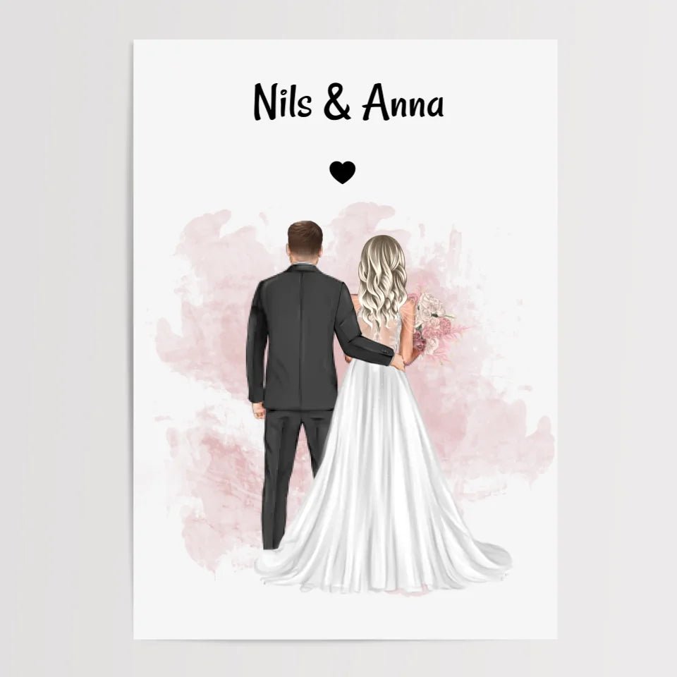 Geschenk Brautpaar Bild zur Hochzeit personalisieren - Cantty
