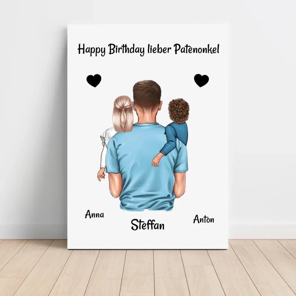 Patenonkel Geburtstagsgeschenk Bild personalisiert - Cantty