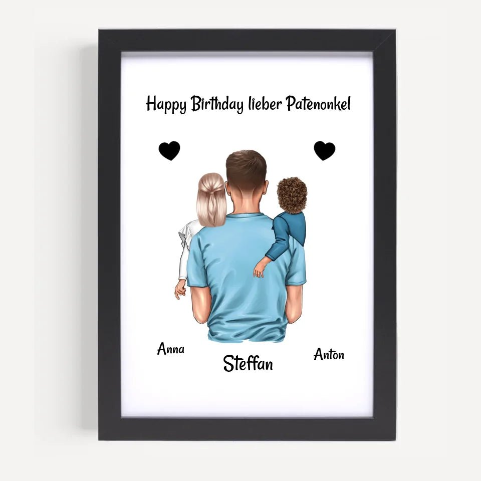 Patenonkel Geburtstagsgeschenk Bild personalisiert - Cantty