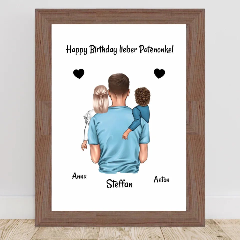 Patenonkel Geburtstagsgeschenk Bild personalisiert - Cantty