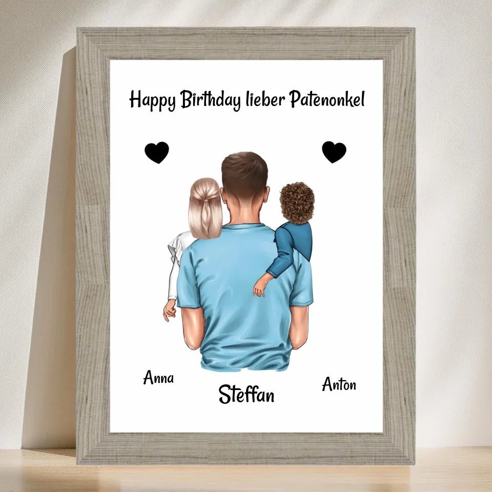 Patenonkel Geburtstagsgeschenk Bild personalisiert - Cantty