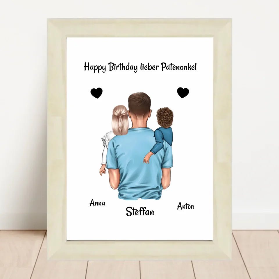 Patenonkel Geburtstagsgeschenk Bild personalisiert - Cantty