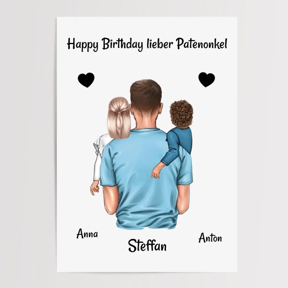 Patenonkel Geburtstagsgeschenk Bild personalisiert - Cantty