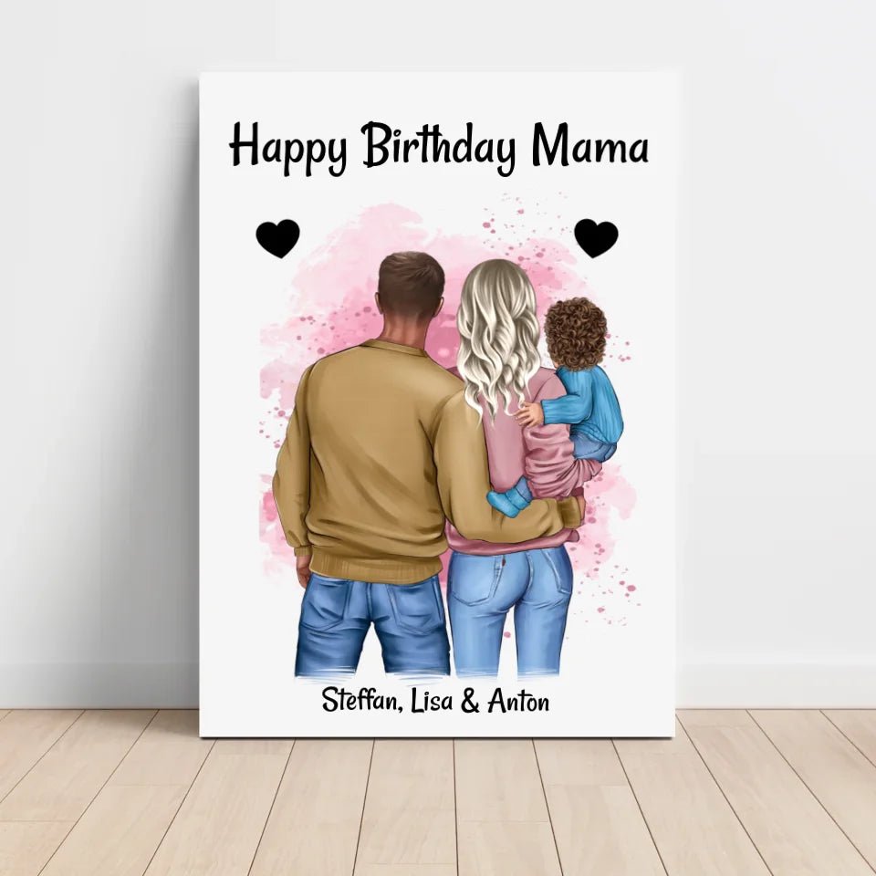 Mutter Geburtstagsgeschenk Bild von Papa & Kind personalisiert - Cantty