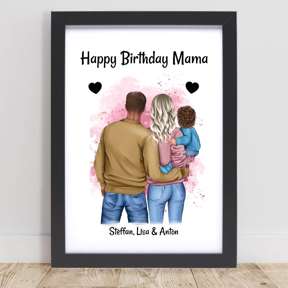 Mutter Geburtstagsgeschenk Bild von Papa & Kind personalisiert - Cantty