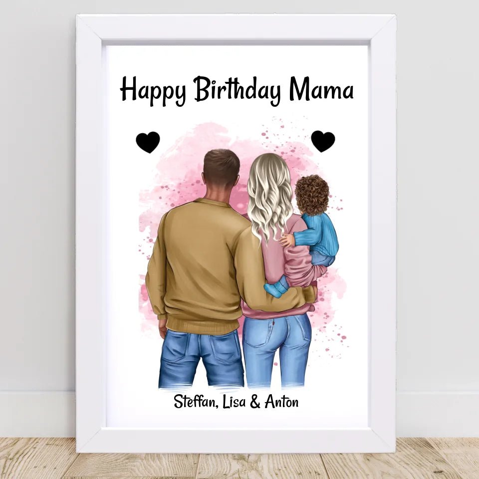 Mutter Geburtstagsgeschenk Bild von Papa & Kind personalisiert - Cantty