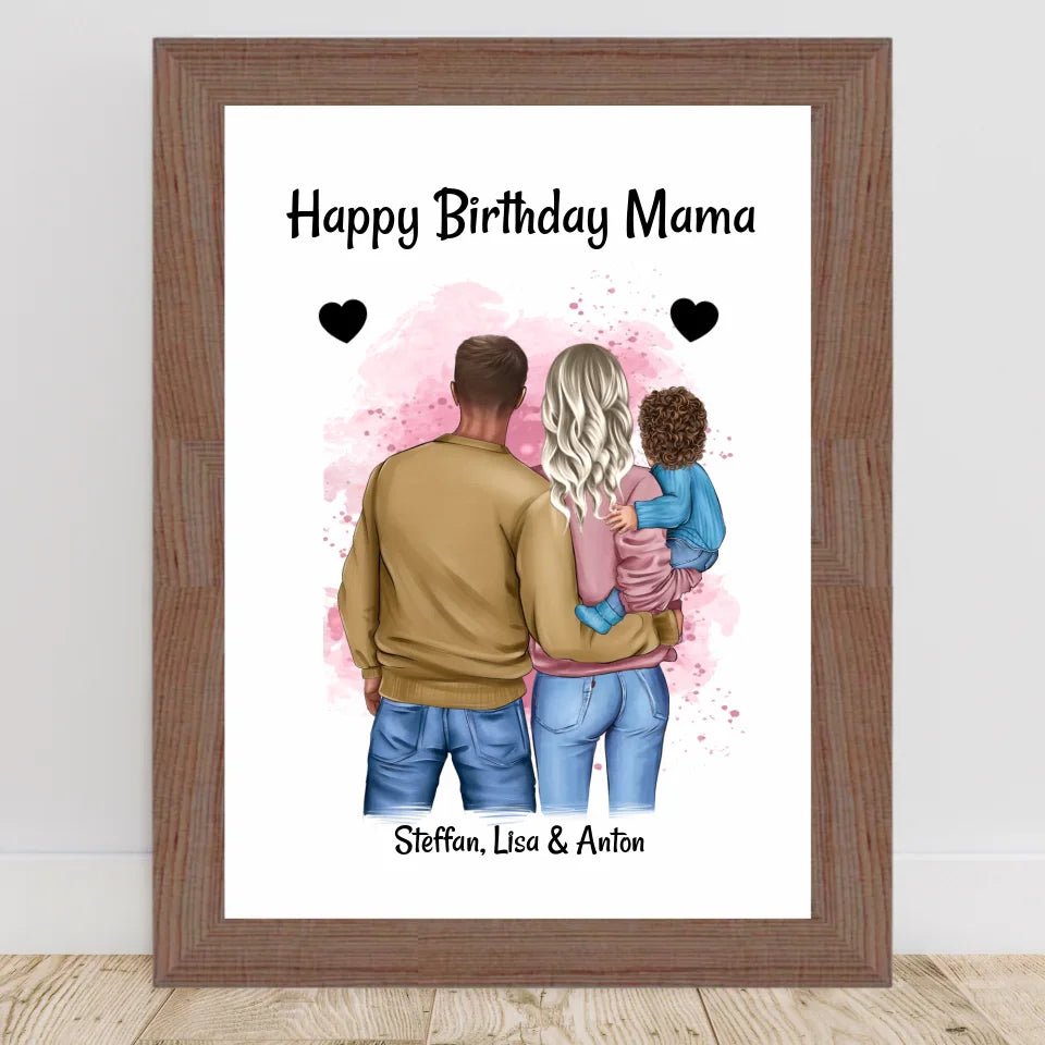 Mutter Geburtstagsgeschenk Bild von Papa & Kind personalisiert - Cantty