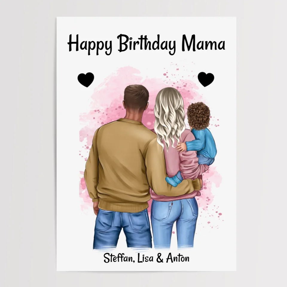 Mutter Geburtstagsgeschenk Bild von Papa & Kind personalisiert - Cantty