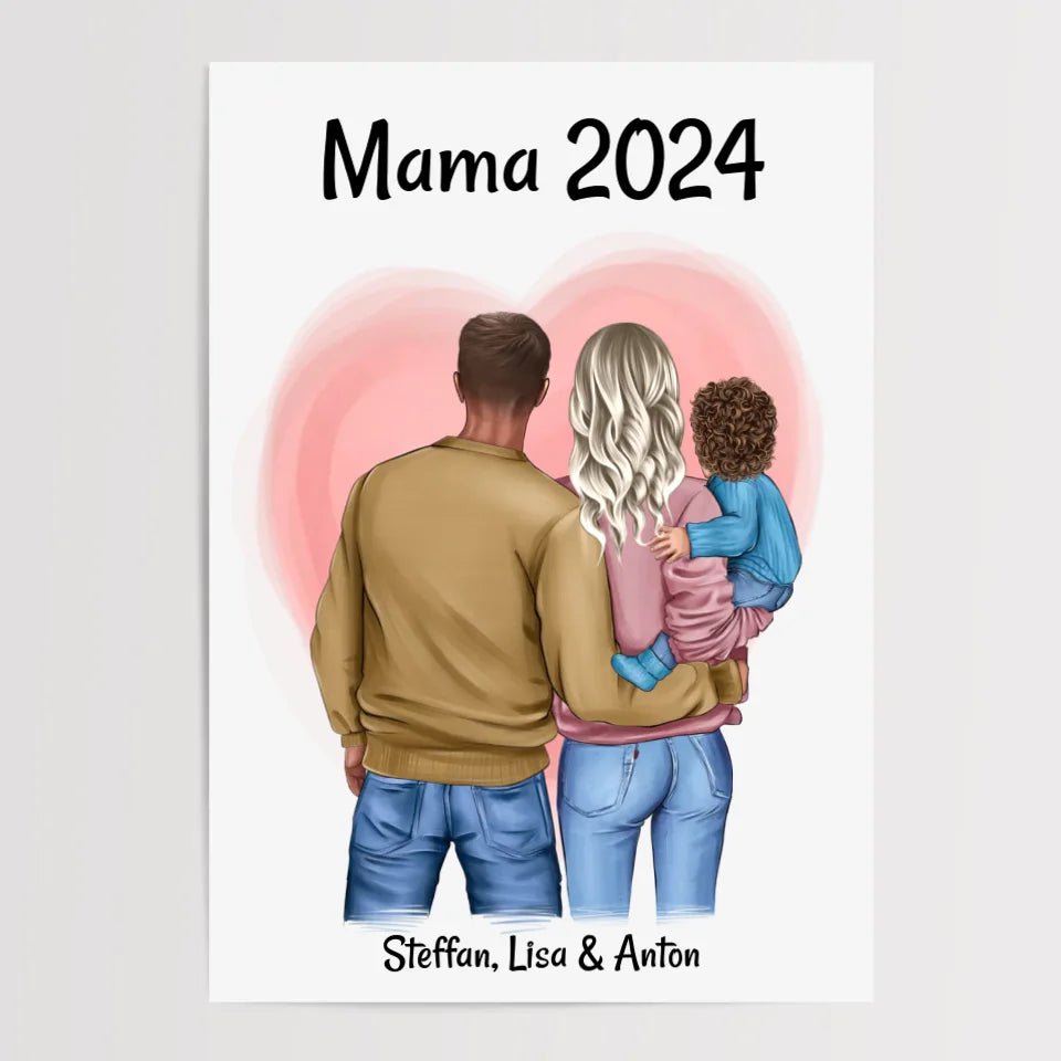 Erster Muttertag Poster Geschenk Familie Bild personalisiert - Cantty
