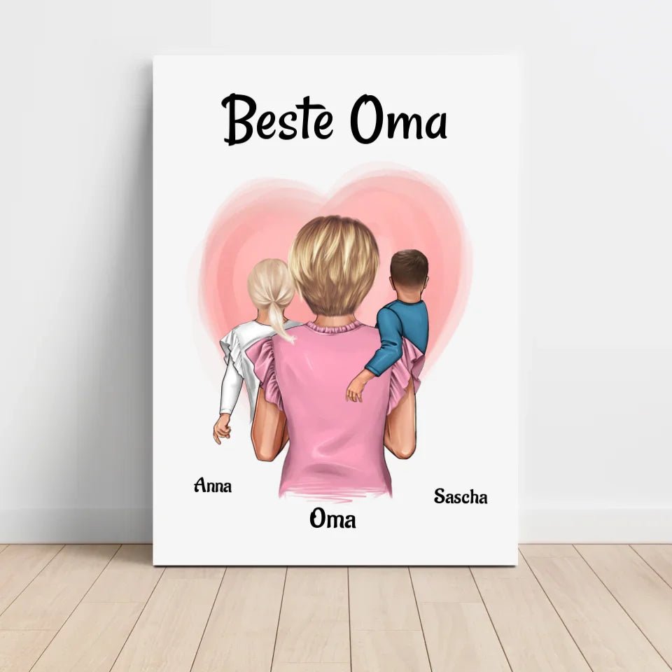 Oma Enkel Muttertagsgeschenk Bild personalisiert, Poster Geschenk zum Muttertag - Cantty