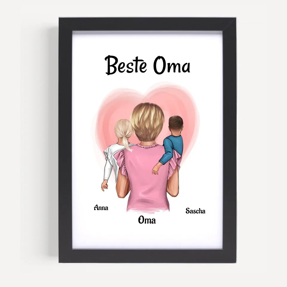 Oma Enkel Muttertagsgeschenk Bild personalisiert, Poster Geschenk zum Muttertag - Cantty
