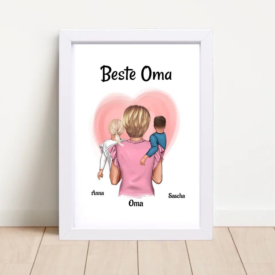 Oma Enkel Muttertagsgeschenk Bild personalisiert, Poster Geschenk zum Muttertag - Cantty