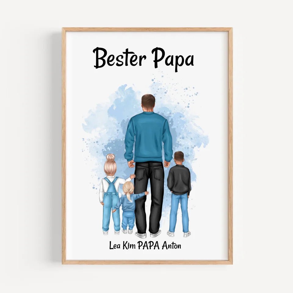 Vatertagsgeschenk Papa Kinder Bild & Poster personalisiert - Cantty
