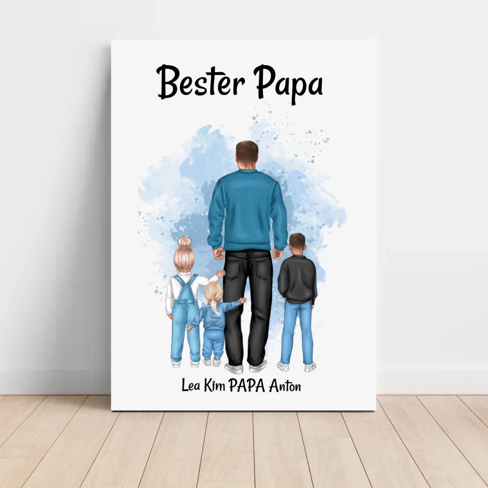 Vatertagsgeschenk Papa Kinder Bild & Poster personalisiert - Cantty
