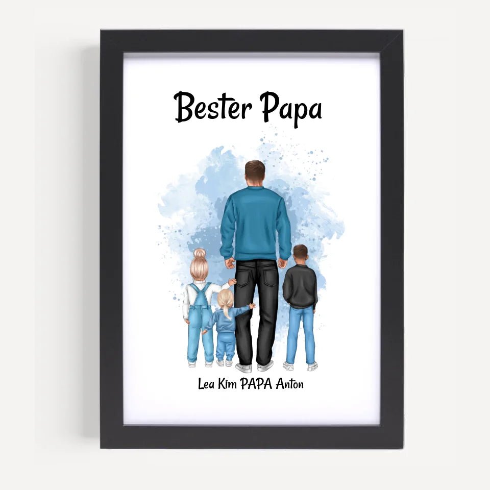 Vatertagsgeschenk Papa Kinder Bild & Poster personalisiert - Cantty