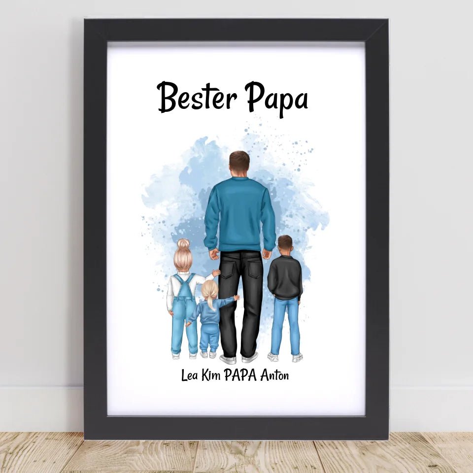 Vatertagsgeschenk Papa Kinder Bild & Poster personalisiert - Cantty