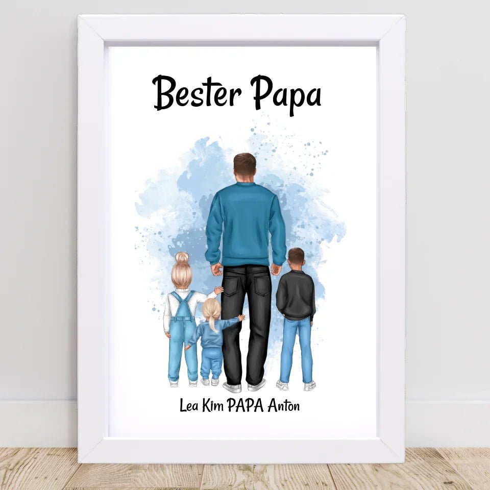Vatertagsgeschenk Papa Kinder Bild & Poster personalisiert - Cantty