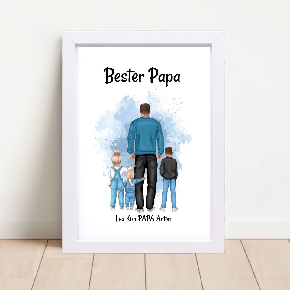 Vatertagsgeschenk Papa Kinder Bild & Poster personalisiert - Cantty