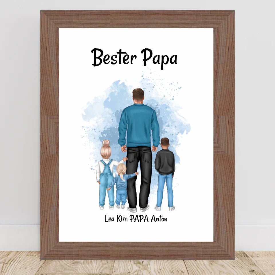 Vatertagsgeschenk Papa Kinder Bild & Poster personalisiert - Cantty
