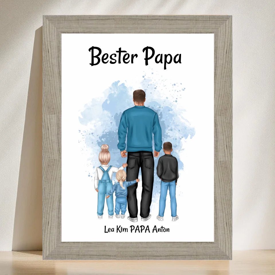 Vatertagsgeschenk Papa Kinder Bild & Poster personalisiert - Cantty