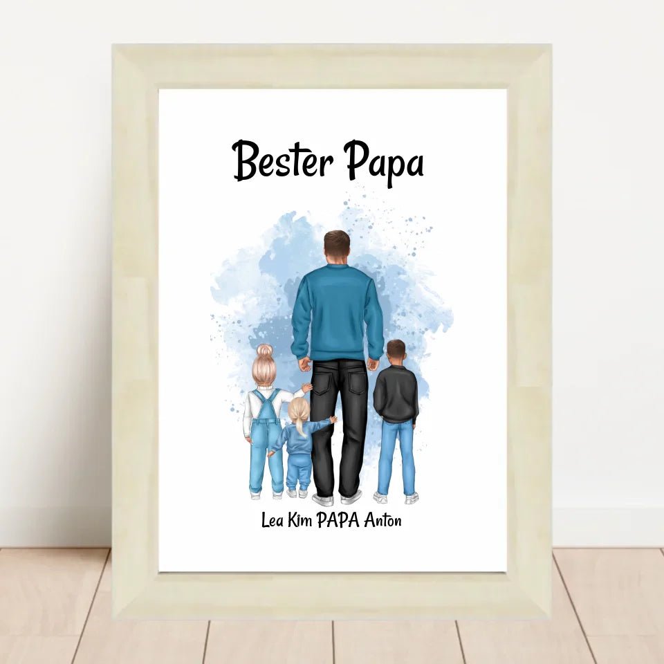 Vatertagsgeschenk Papa Kinder Bild & Poster personalisiert - Cantty