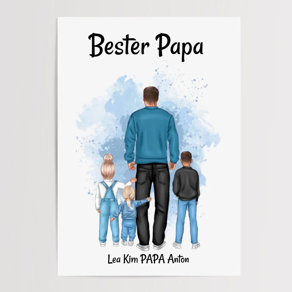Vatertagsgeschenk Papa Kinder Bild & Poster personalisiert - Cantty