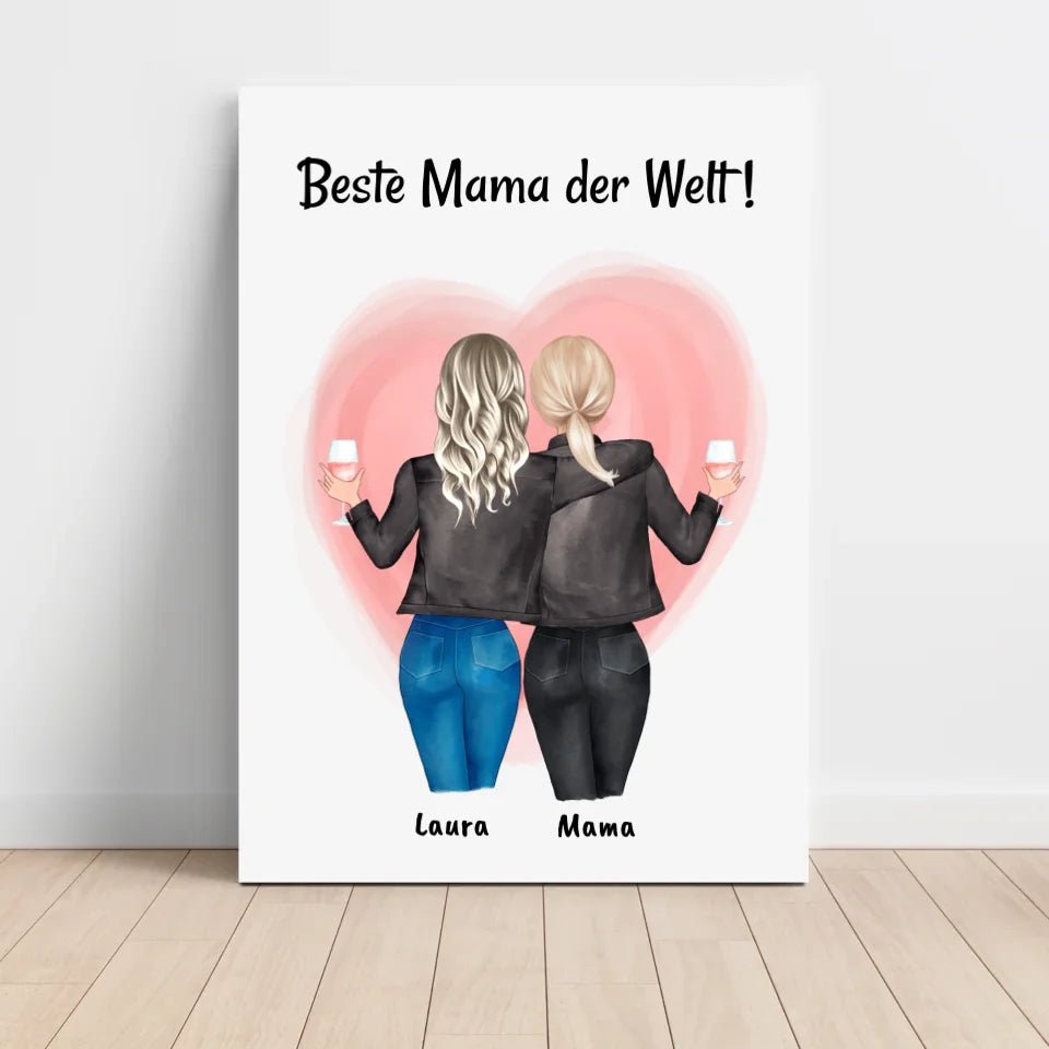 Muttertagsgeschenk Mama Tochter Bild personalisiert - Cantty