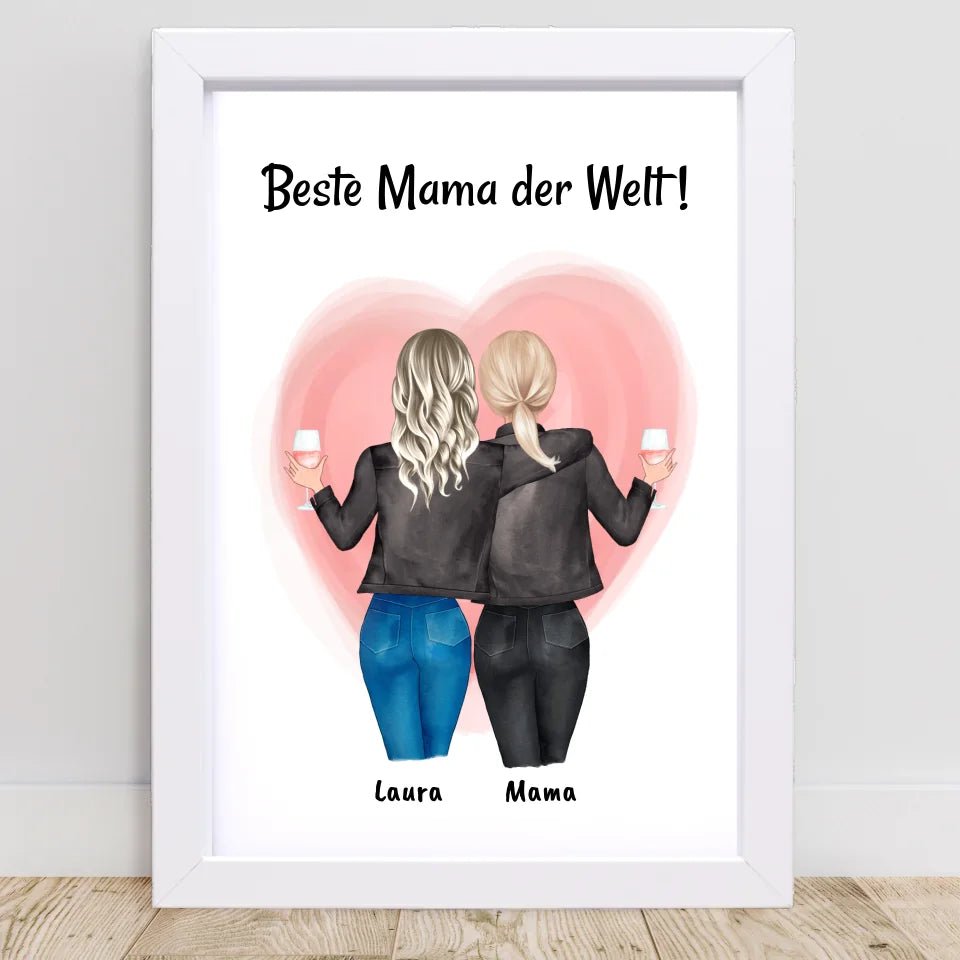 Muttertagsgeschenk Mama Tochter Bild personalisiert - Cantty
