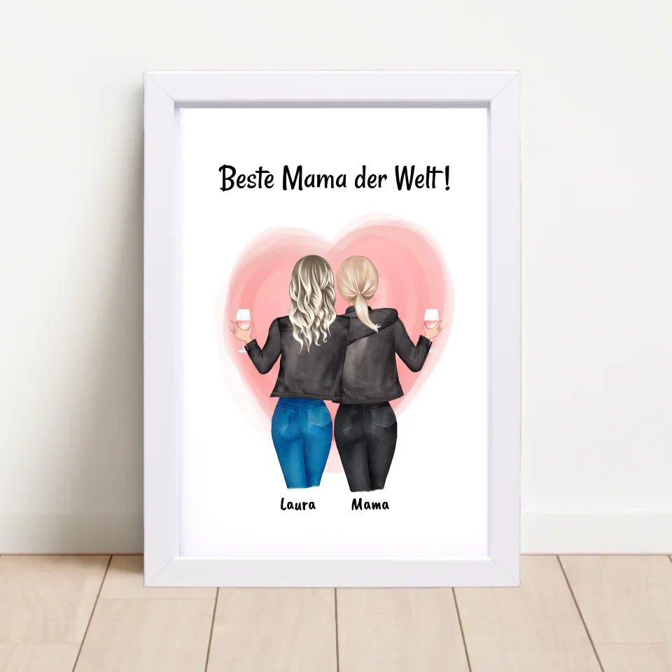 Muttertagsgeschenk Mama Tochter Bild personalisiert - Cantty