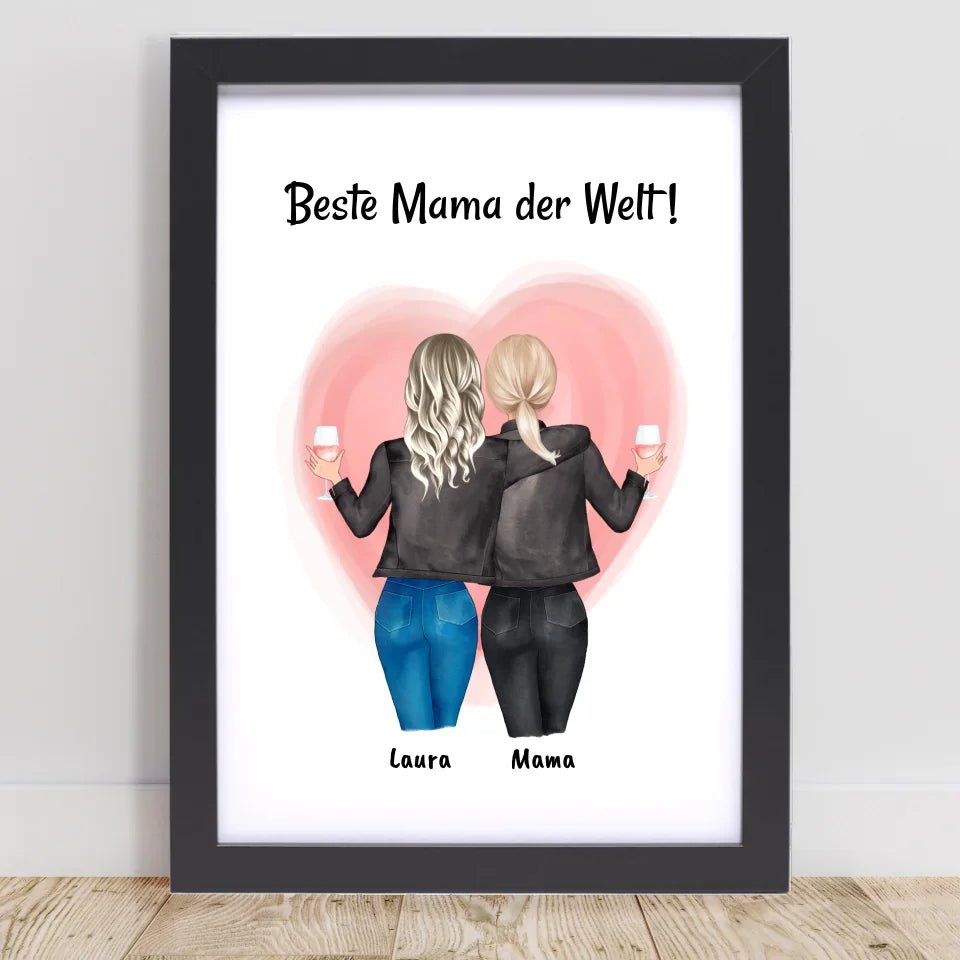Muttertagsgeschenk Mama Tochter Bild personalisiert - Cantty