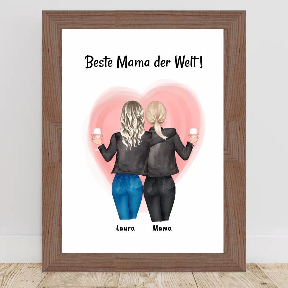 Muttertagsgeschenk Mama Tochter Bild personalisiert - Cantty