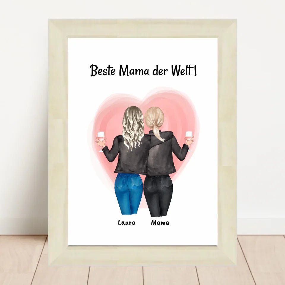 Muttertagsgeschenk Mama Tochter Bild personalisiert - Cantty