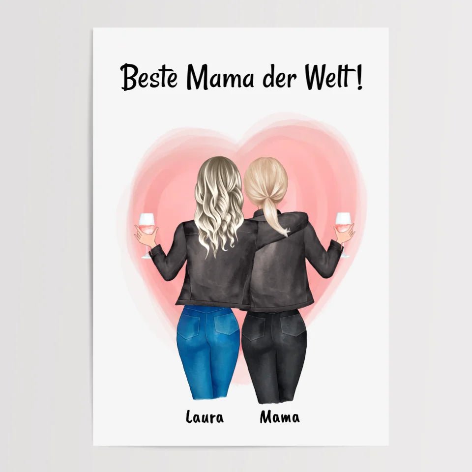 Muttertagsgeschenk Mama Tochter Bild personalisiert - Cantty