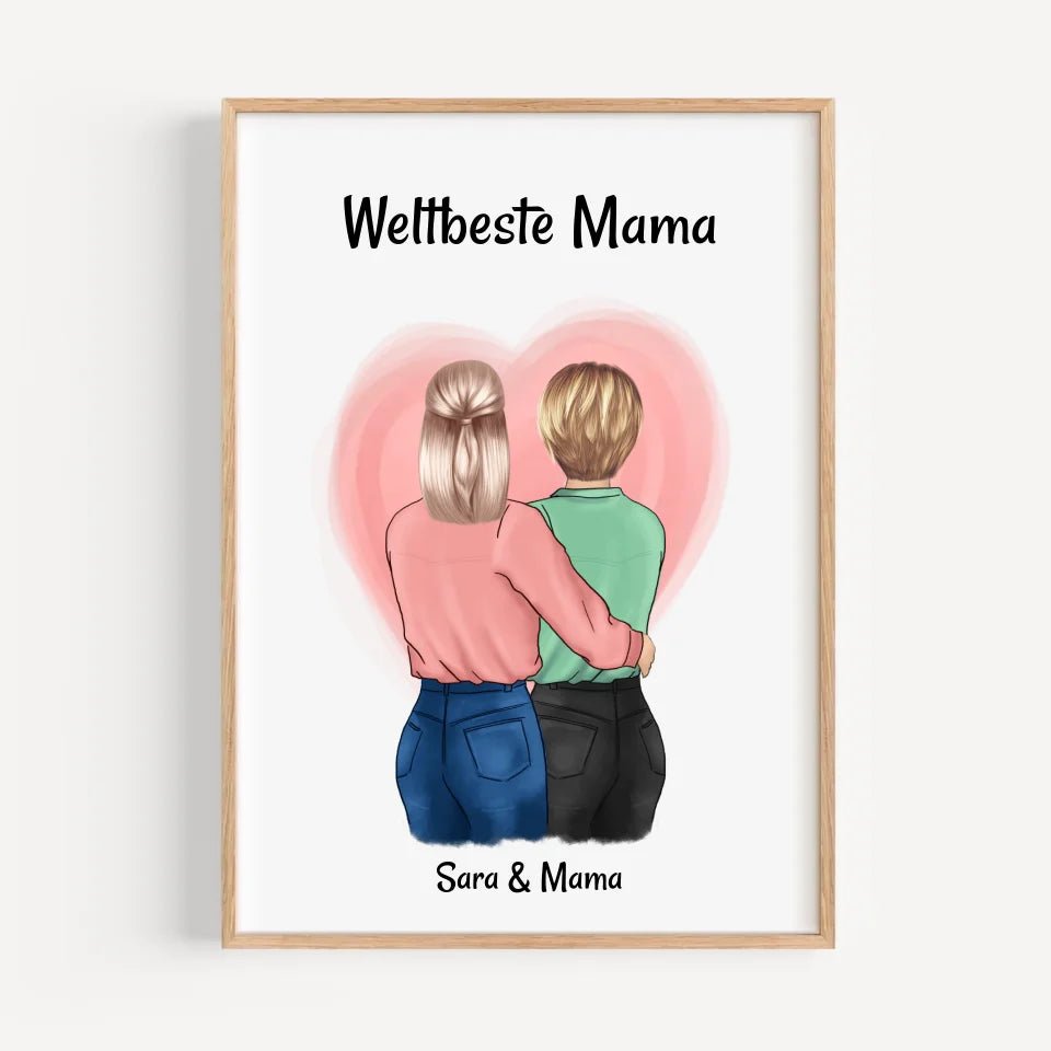 Geschenk Mutter Tochter Poster zum Muttertag personalisiert - Cantty