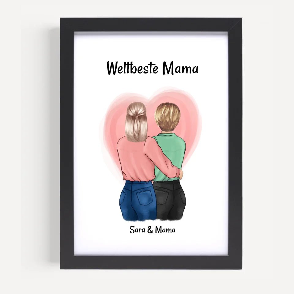 Geschenk Mutter Tochter Poster zum Muttertag personalisiert - Cantty