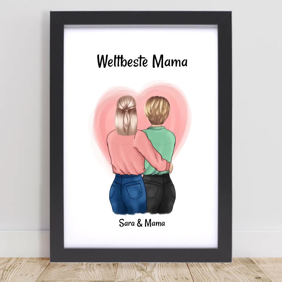 Geschenk Mutter Tochter Poster zum Muttertag personalisiert - Cantty