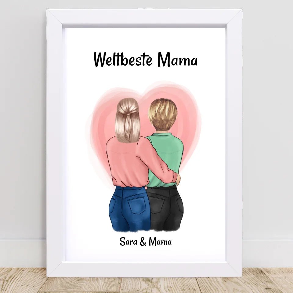 Geschenk Mutter Tochter Poster zum Muttertag personalisiert - Cantty
