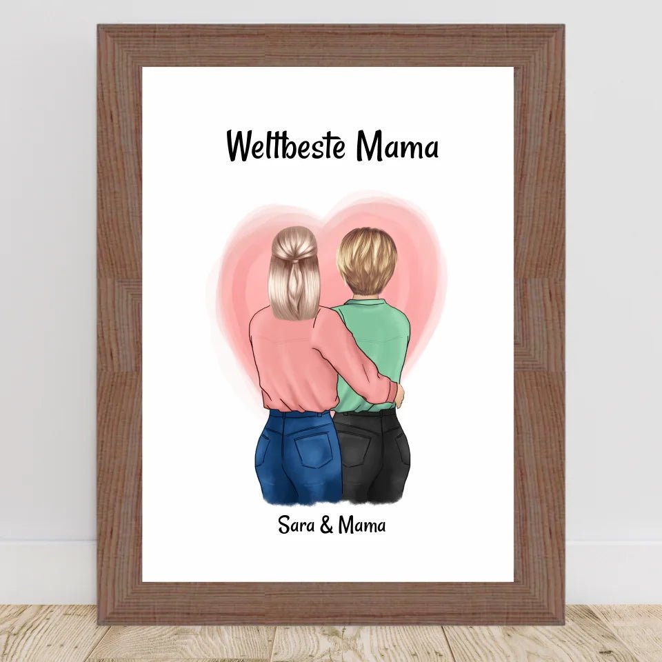 Geschenk Mutter Tochter Poster zum Muttertag personalisiert - Cantty
