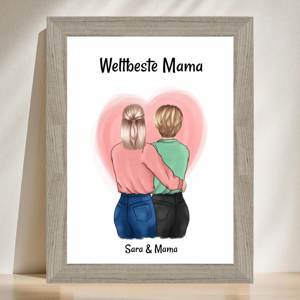 Geschenk Mutter Tochter Poster zum Muttertag personalisiert - Cantty