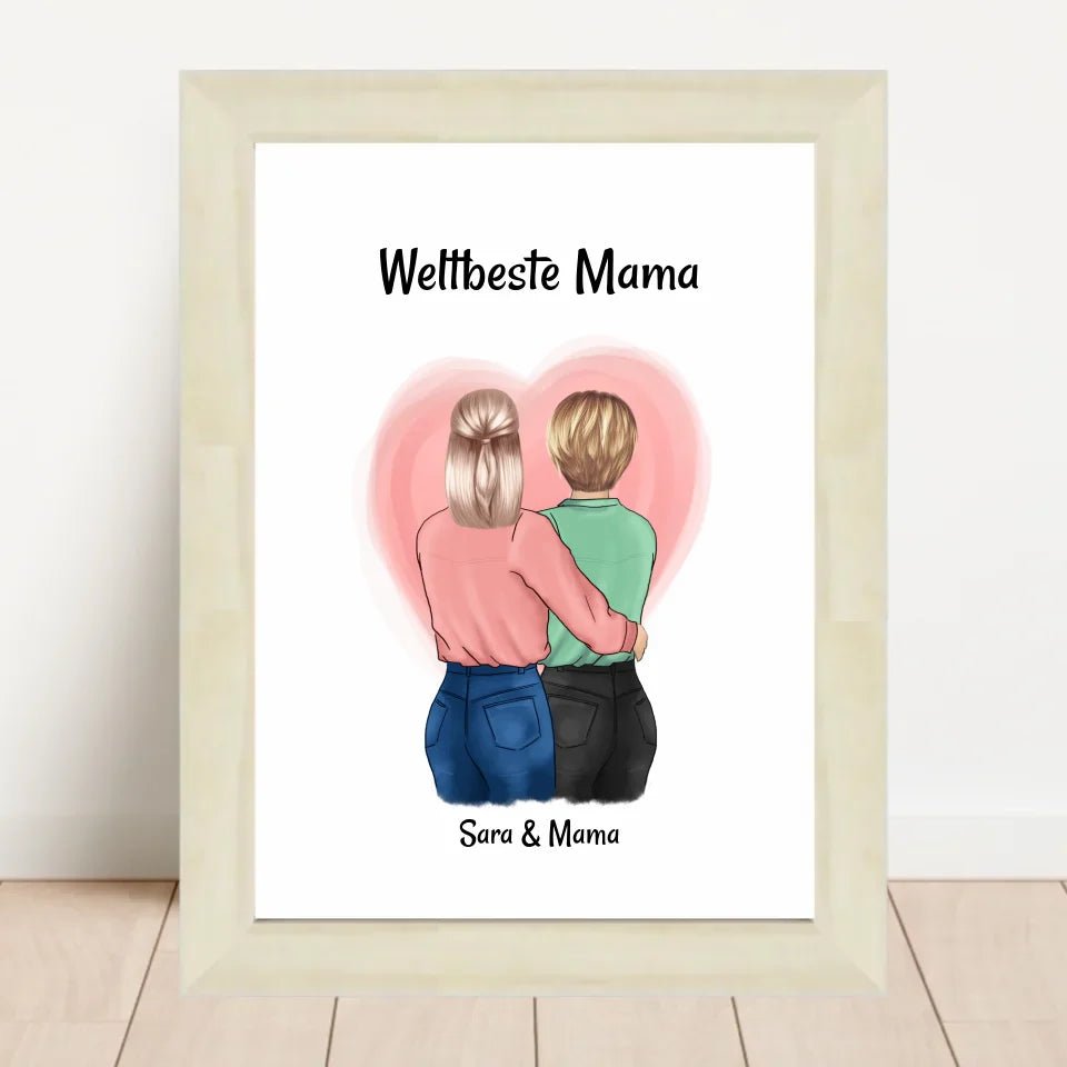 Geschenk Mutter Tochter Poster zum Muttertag personalisiert - Cantty